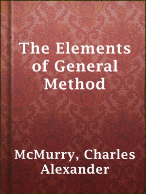 cover image of The Elements of General Method